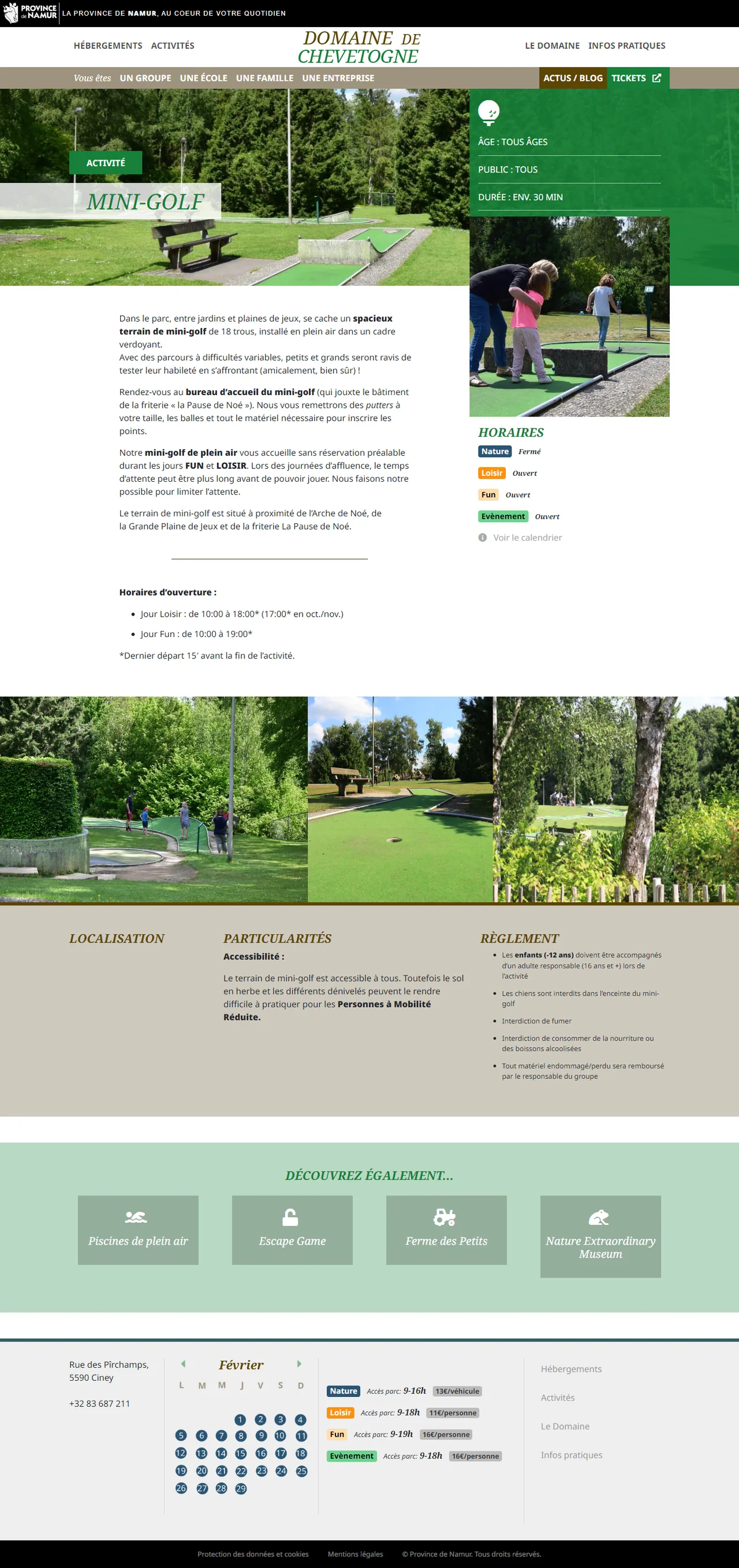 Domaine de Chevetogne : Une activité
