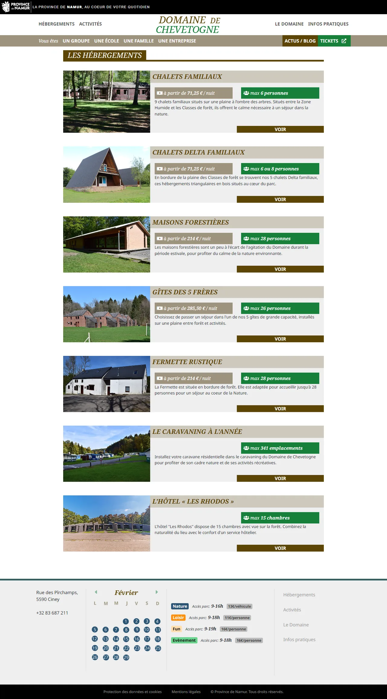 Domaine de Chevetogne : Hébergements