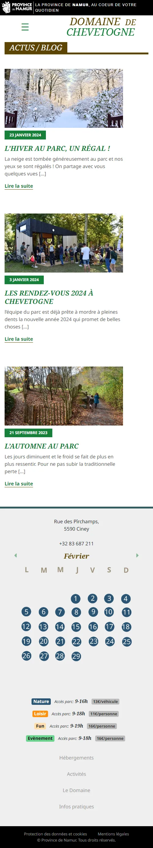 Domaine de Chevetogne : Blog