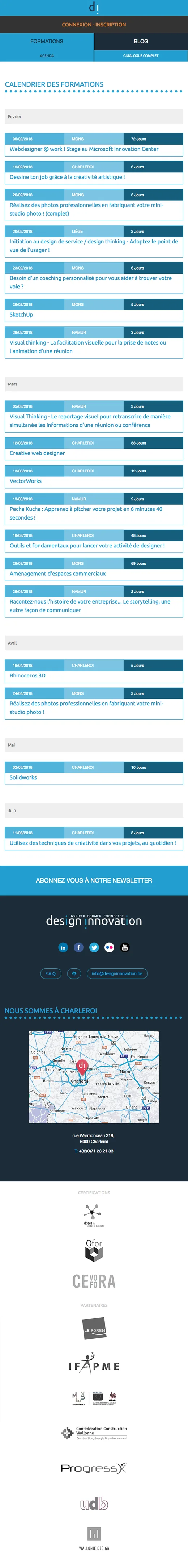 Design Innovation : Calendrier