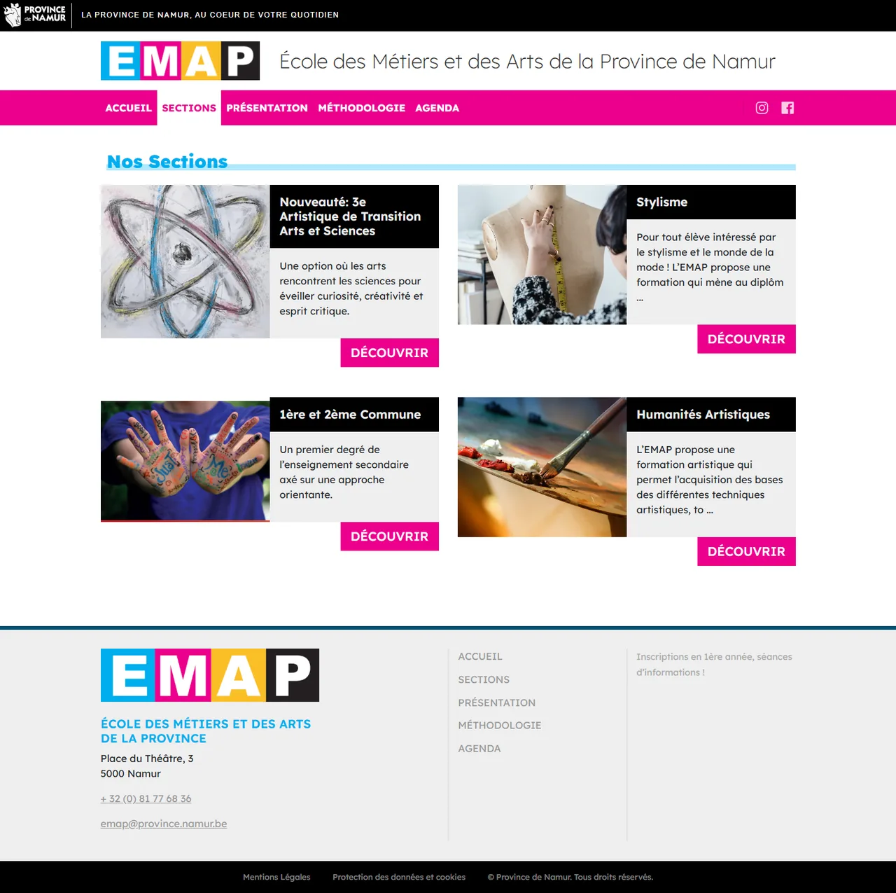 EMAP : Sections