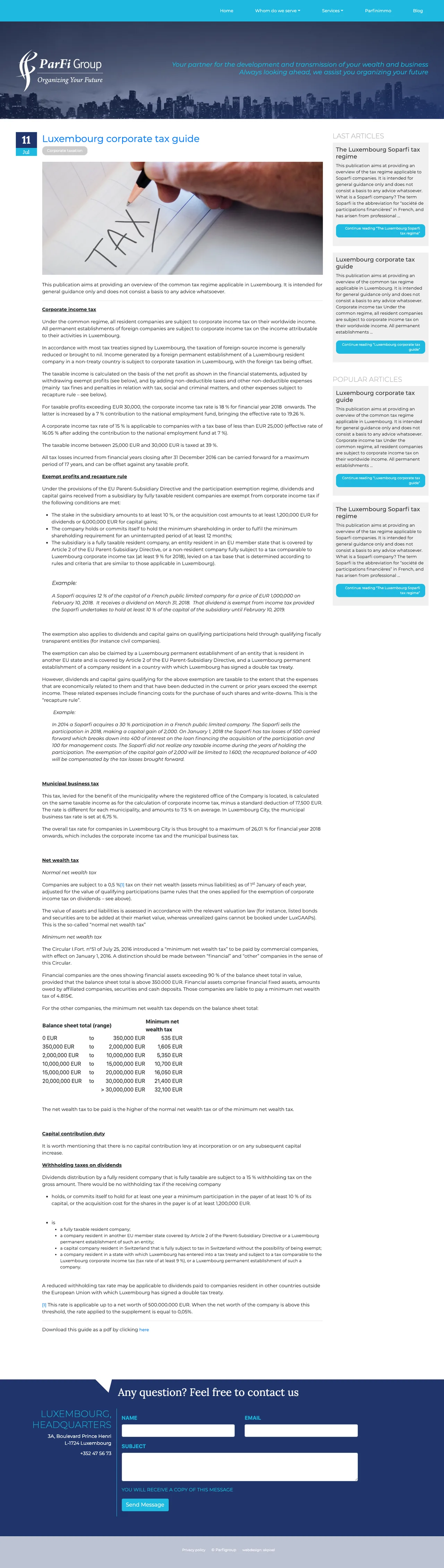Parfi Group : Un article
