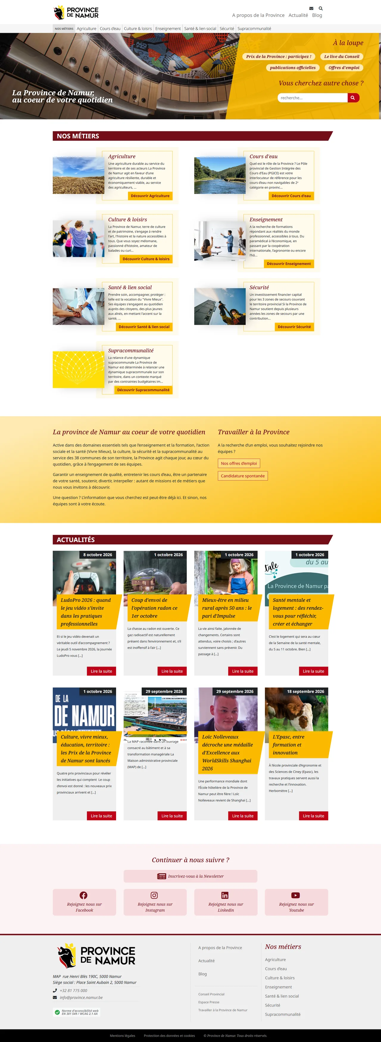 Province de Namur : Accueil