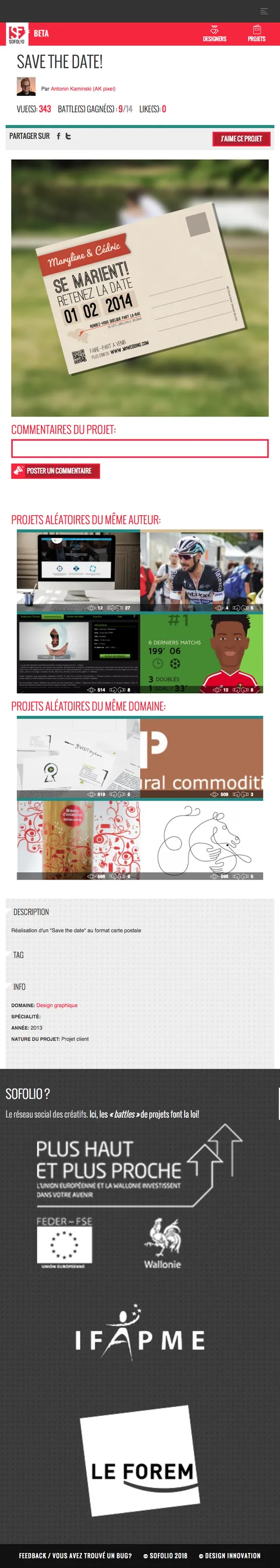 Sofolio : Fiche projet